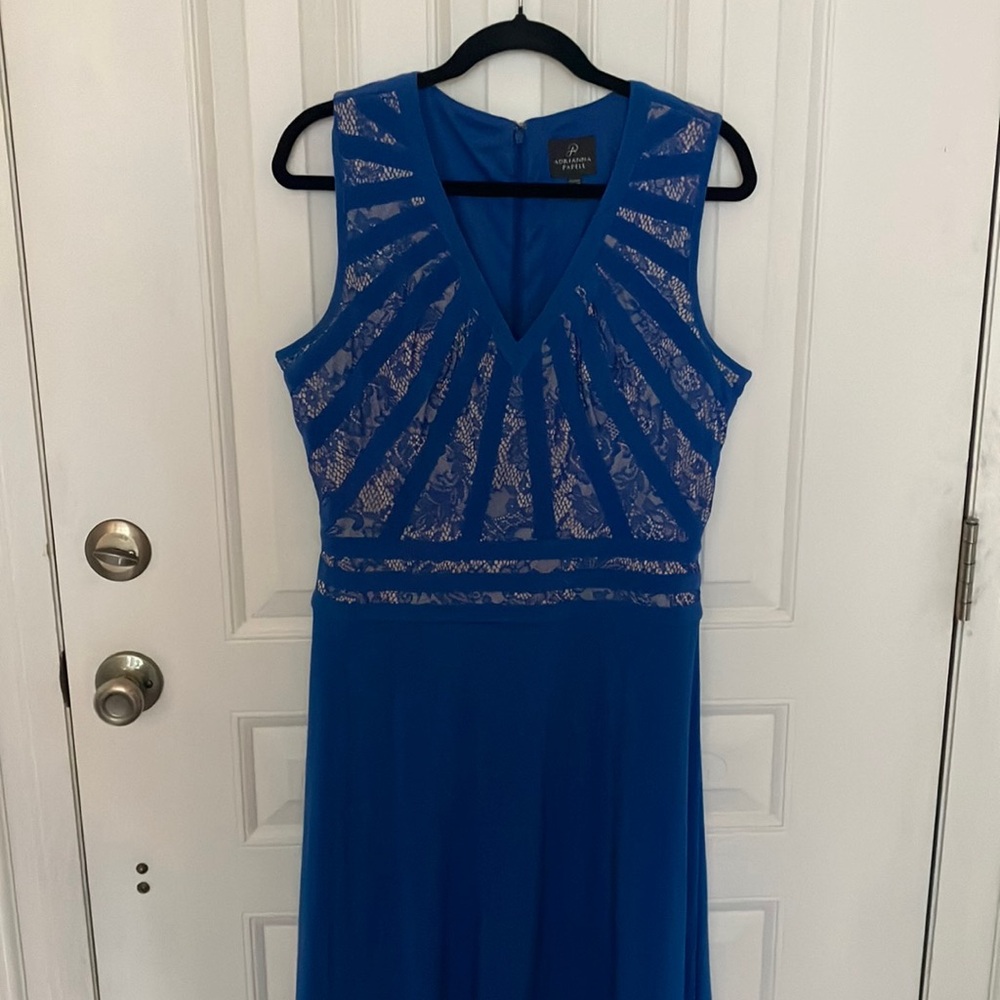 Adrianna Papell gorgeous sapphire blue dress size 10